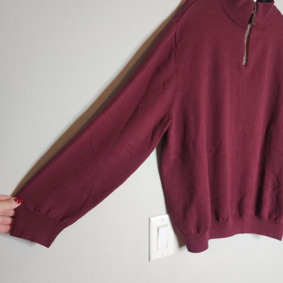 Viyella 100% Merino Wool Maroon 1/2 Zip Sweater Mens Size XXL - Picture 12 of 16